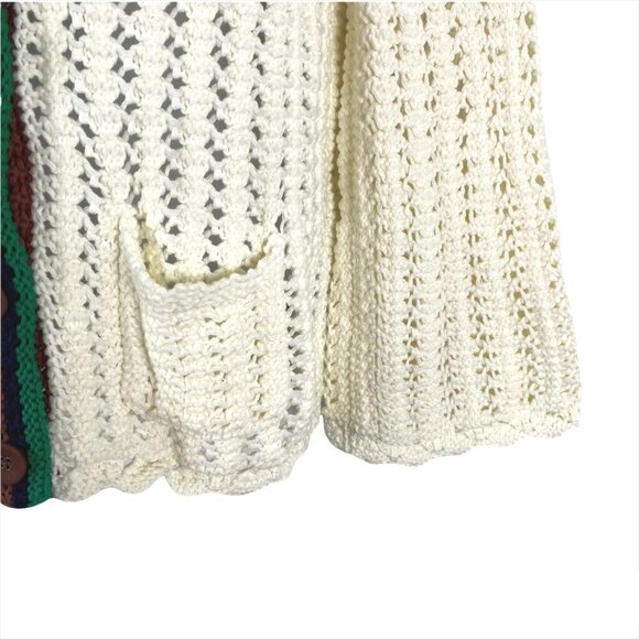 Postmark Anthropologie Elsie Cardigan Sweater Open Knit Crochet Grandma XS - Picture 4 of 8